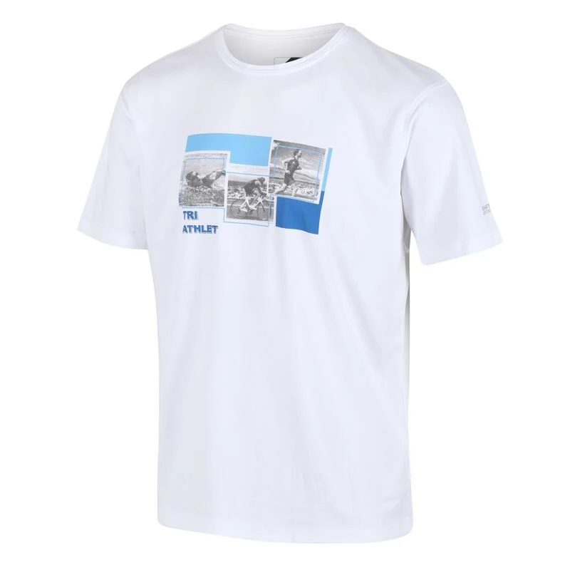 Regatta Fingal Slogan T-shirt De Marche à Manches Courtes Pour Homme - Blanc