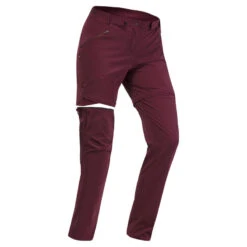 Quechua Pantalon Modulable De Randonnée Montagne - MH550 - Bordeaux - Femme