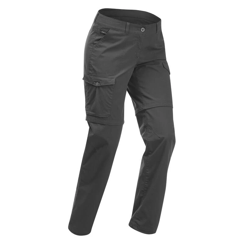 Pantalon Modulable De Trek Voyage - TRAVEL 100 Gris Femme – Image 2