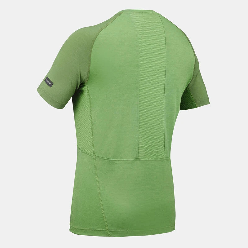 T-shirt De Trek Manches Courtes En Laine Mérinos - Homme - MT500 – Image 2