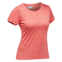 T-shirt Manches Courtes De Randonnée - Columbia Alpine Chill Rouge - Femme